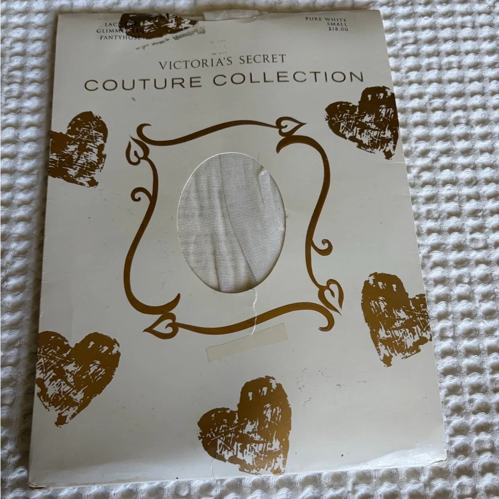 Victoria's Secret White and Gold Hosiery Packaging